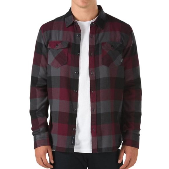 Vans Box Flannel Plaid Button Down Shirt Men's Size Red Yellow VN000JOGZRF - Picture 2 of 5